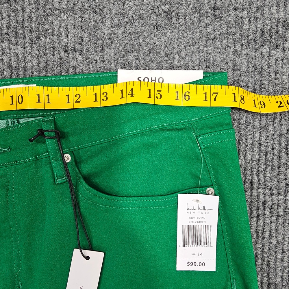 Nicole Miller Pants Womens 14 Green Soho High Rise Kick Boot Kelly Green - Picture 5 of 8